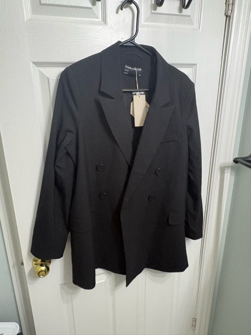 Frank & Oak Black Double-Breasted Blazer